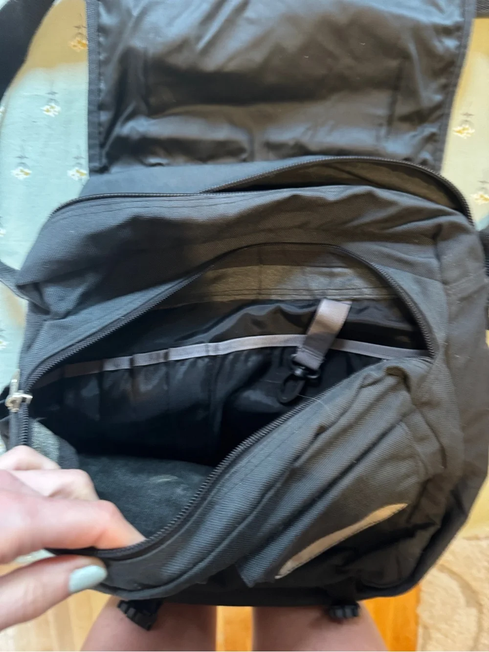 Jansport Black and Gray Padded Computer Messenger Bag